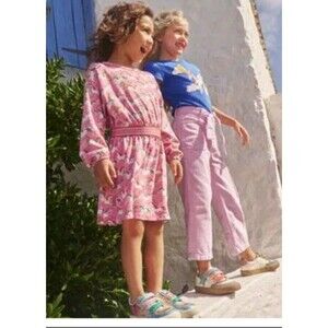 Mini Boden Girls Blouson long Sleeve Unicorn Printed Dress size 6/7 NEW NT